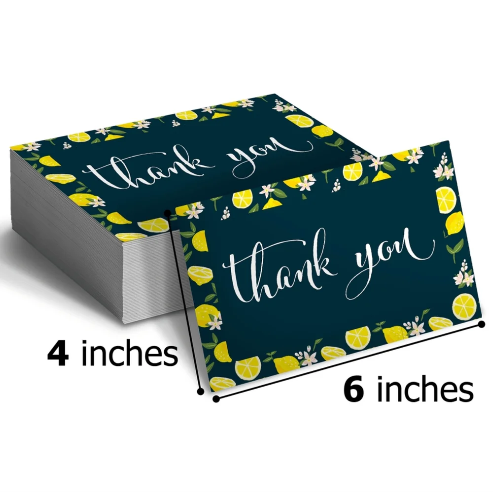 100 pc Lemon THEMED Thank you Cards & Stickers  BUNDLE